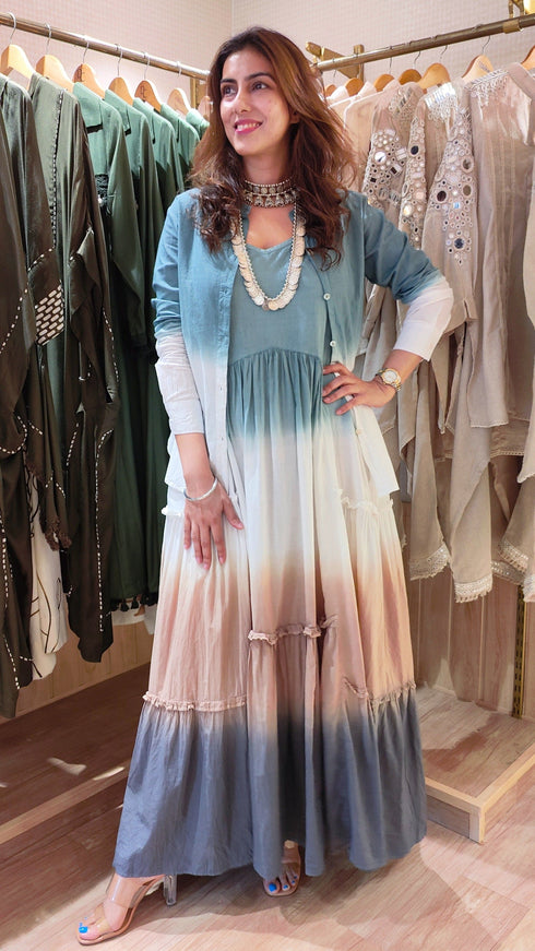 Ombre Dress With Shirt